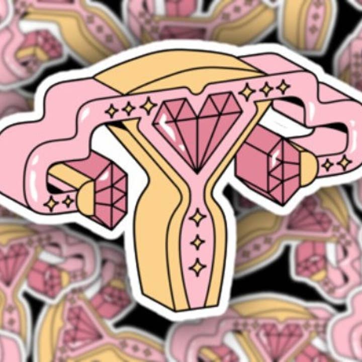 Cute Uterus Sticker - Diamond Toy for wholesale by Pretty Toxic Stickers
