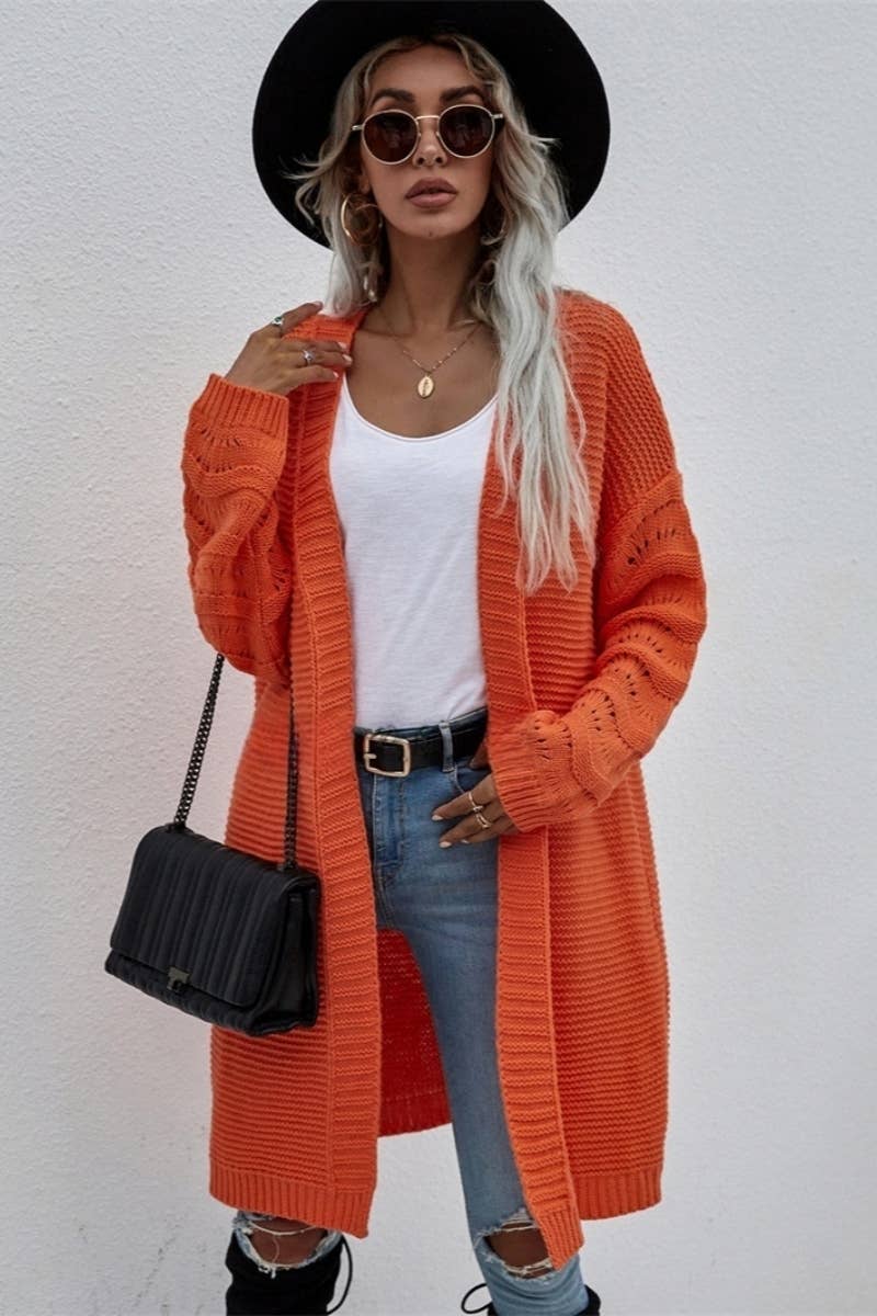 NINEXIS - Wholesale Cardigan - Women's - CWOCAL374 Casual Open Front Long Cardigan Sweater9