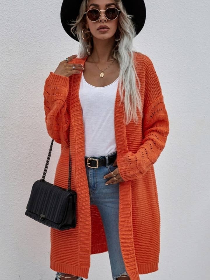 NINEXIS - Wholesale Cardigan - Women's - CWOCAL374 Casual Open Front Long Cardigan Sweater9