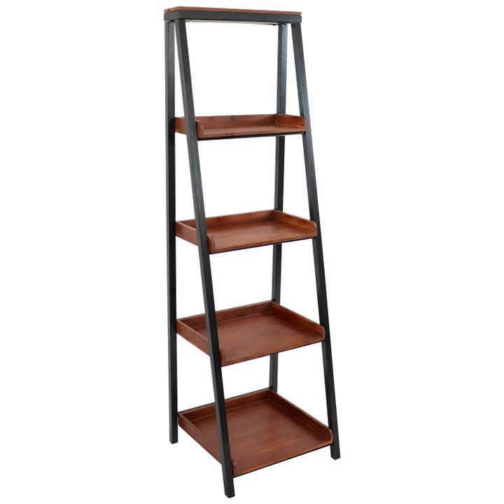 Sunnydaze Decor - Wholesale Bookcase - Indoor 4-Shelf Acacia Ladder Bookshelf - 59.75" H1