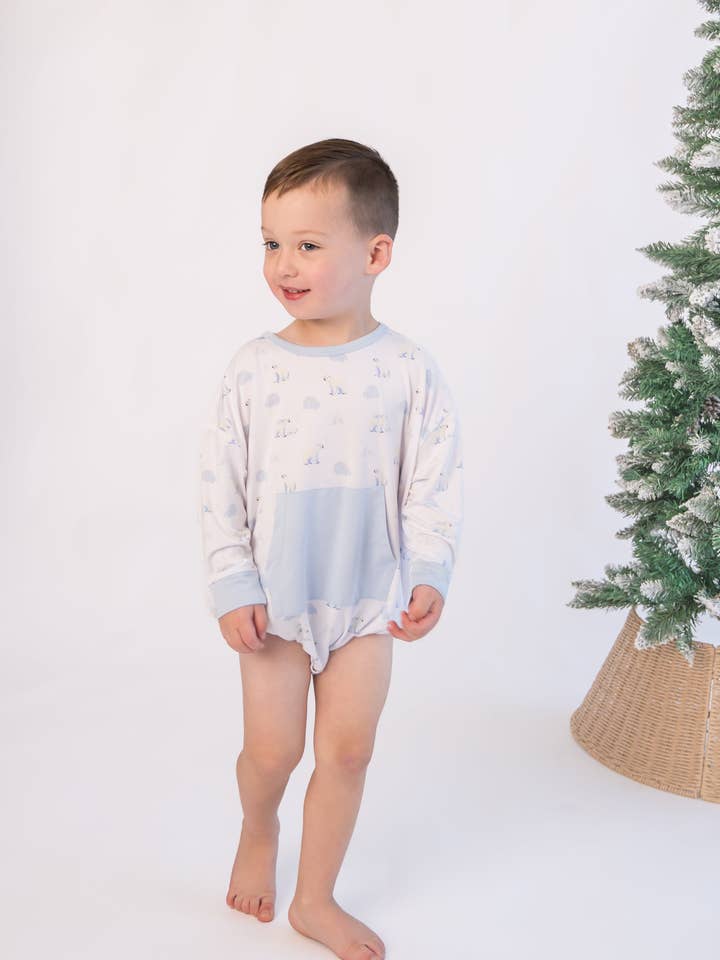 Bubble Baby - Wholesale Bodysuit (Non-Footed) - Baby - Polar Bear | Long Sleeve Bubble Romper
