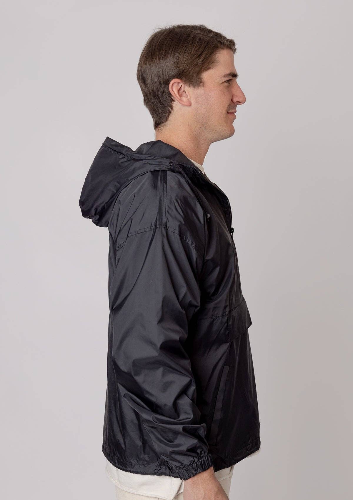 2200 “Jacket in Pouch” Pullover Windbreaker - Black for wholesale on Faire3