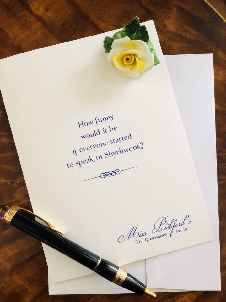 Speaking Shyriiwook card from Miss Pickford for wholesale by Lilybranch