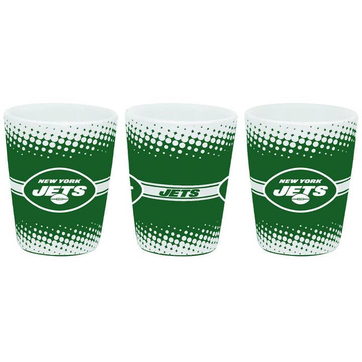 2oz Full Wrap Collector Glass, New York Jets for wholesale by The Memory Company