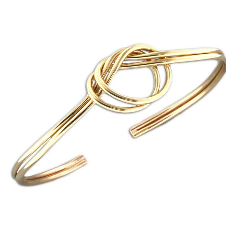 Double Love Knot Cuff Bracelet for wholesale by Mark Steel Jewelry