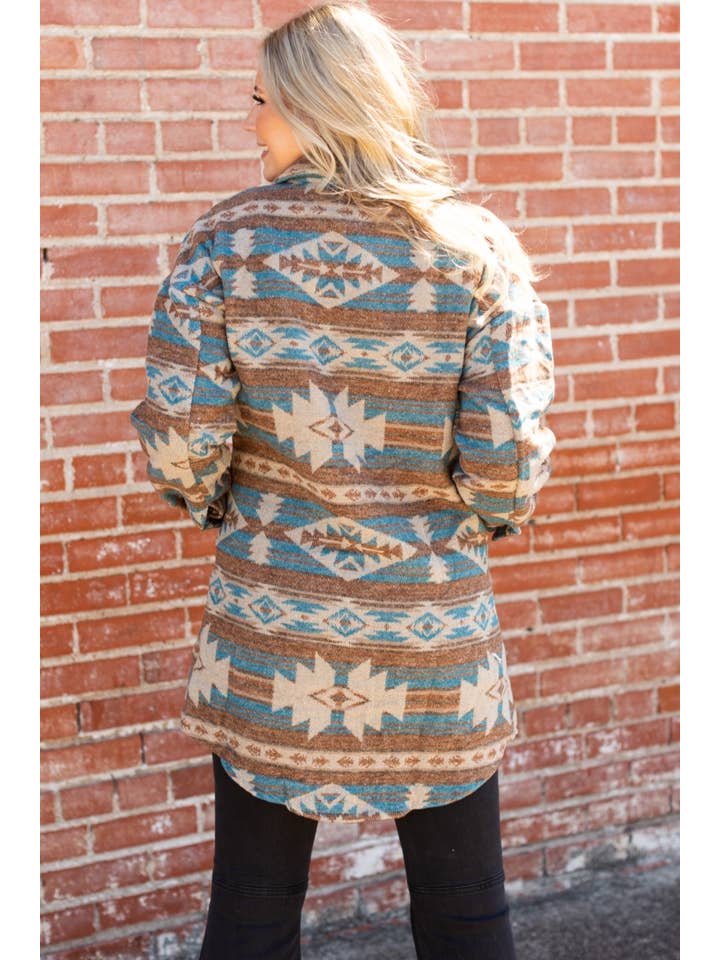 DESHENG ENTERPRISE - Wholesale Jacket - Women's - WESTERN AZTEC PATTERN LONG JACKET 3