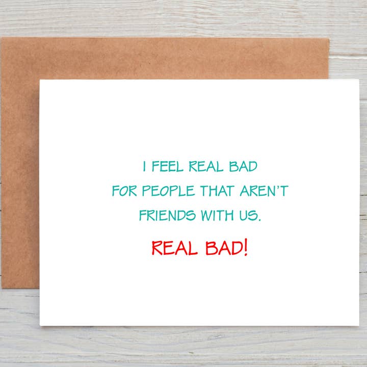 Jeg føler mig dårlig - Venskabskort for engroshandel hos Cyndi and Sofi Designs