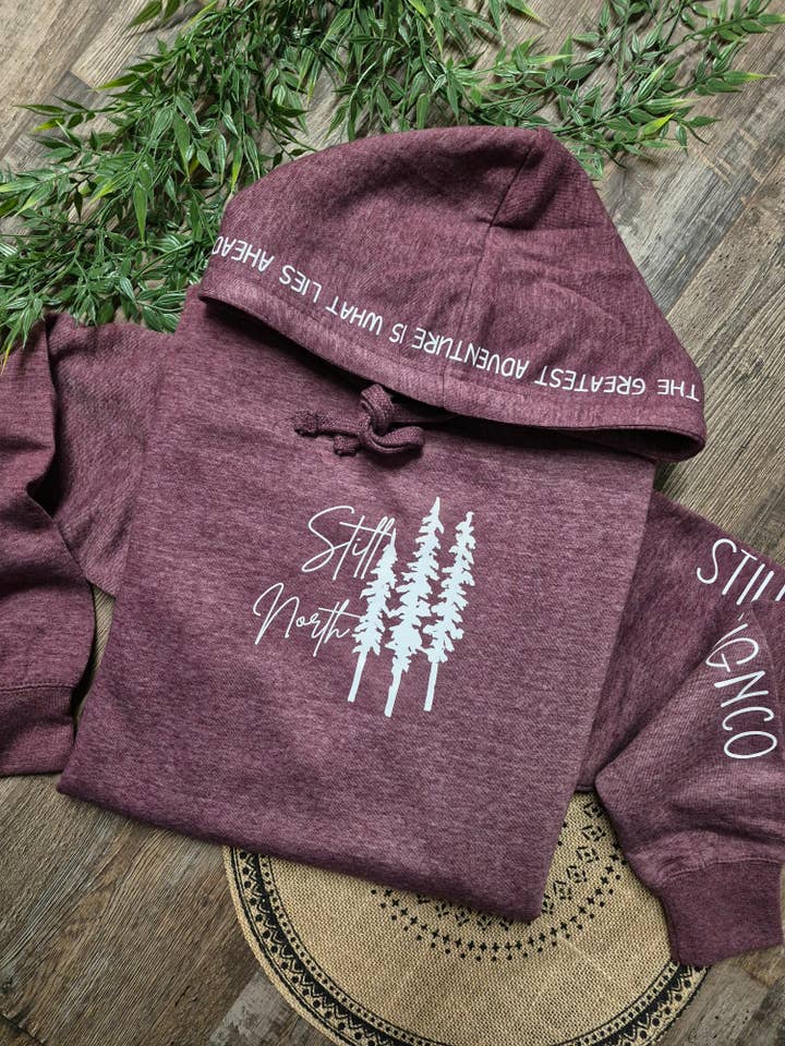 WHAT LIES AHEAD HOODIE for wholesale by Still North Design Co