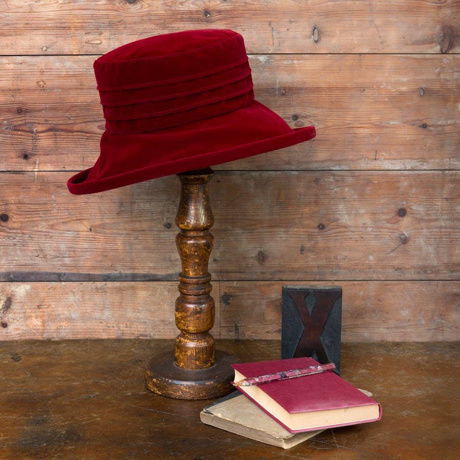 Proppa Toppa Hats - Wholesale Fedora - Women's - Water Resistant Ladies Velour Pin tuck Packable Hat14