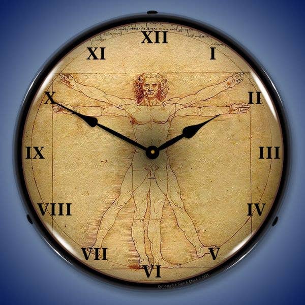 Leonardo da Vinci El hombre de Vitruvio para venta al por mayor de Collectable Sign and Clock LLC.