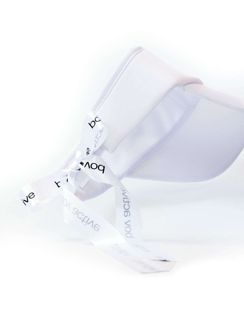 Bov active - Venta al por mayor Visera - Mujer - Visera solar con cinta de cola de caballo, color blanco5