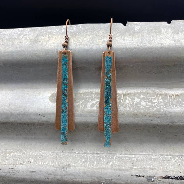 Orecchino a triangoli a righe per la vendita all'ingrosso da parte di Moondance Artwork