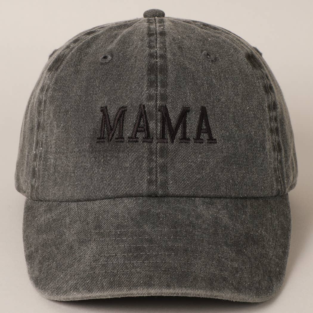 Fashion City - Wholesale Baseball Cap - Women's - MAMA Embroidered Cotton Baseball Cap0
