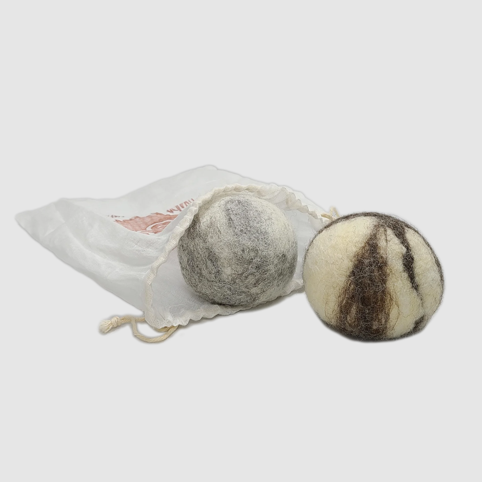 Moss Creek Wool Works | Wool Dryer Balls - Wholesale Pet Fetch Ball - Dog - "Woolf" Wool Ball for Dogs | Set of 2 | Natural Fetch Toy1