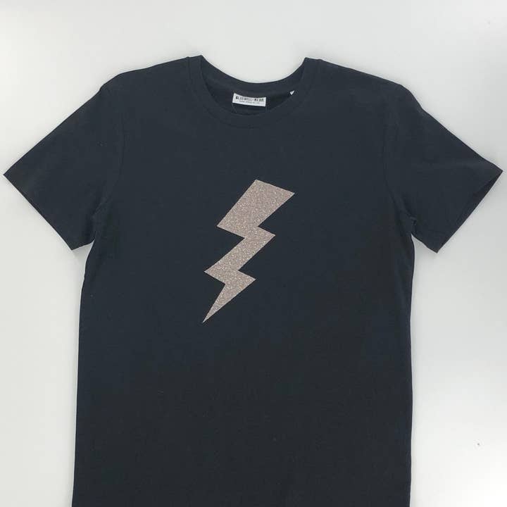 T-shirt Lightning organica per adulti Bluebell + Bear per la vendita all'ingrosso da parte di Bluebell + Bear