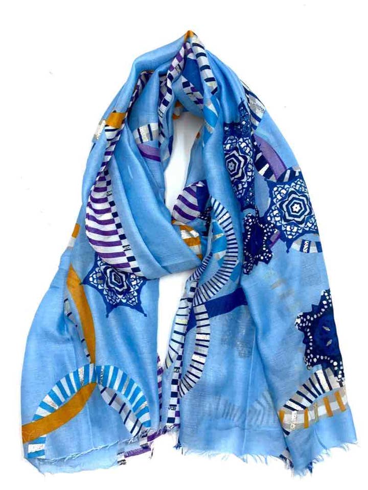 SS22-13 Scarf with round pattern and gilding for wholesale by LINETA