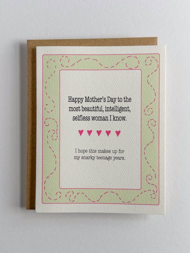 Snarky Teen Mother's Day for wholesale by Wild Card Creations
