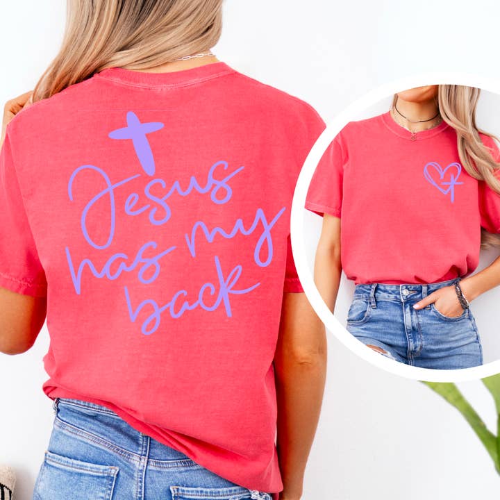 Shoppe SHC - Vente T-shirt à imprimés – femme - T-shirt graphique "Jésus me soutient" | Comfort Colors3