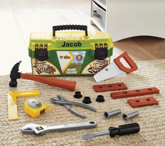 Diamond Gems Treasures – wholesale Toy set – Kids – John Deere 18 Piece Deluxe Toolbox Playset1