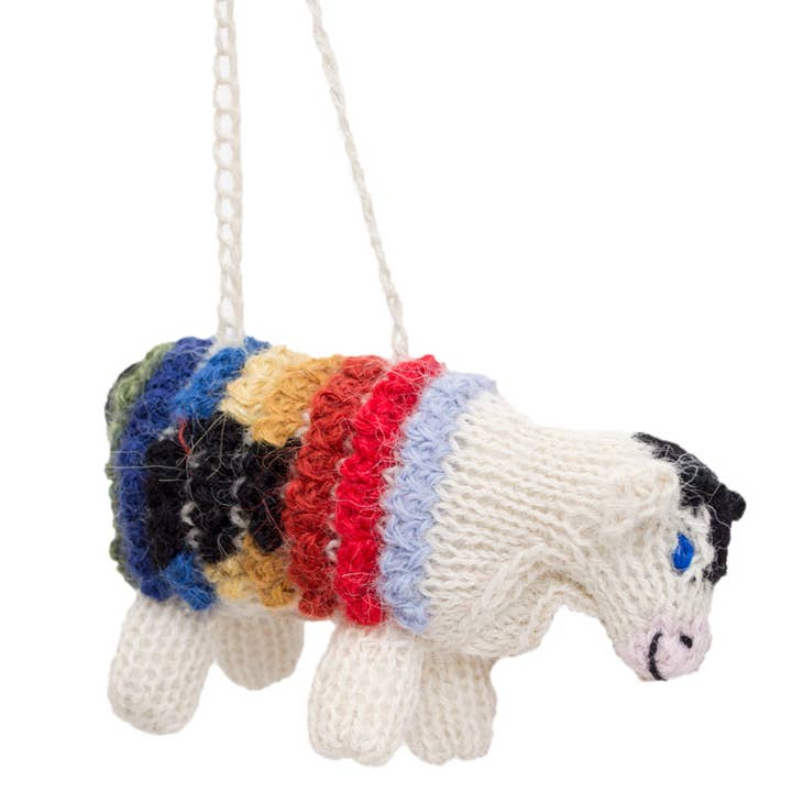Lucuma Designs - Wholesale Ornament - Cow - Alpaca Knitted Ornament - Farm Animal Christmas Decor2