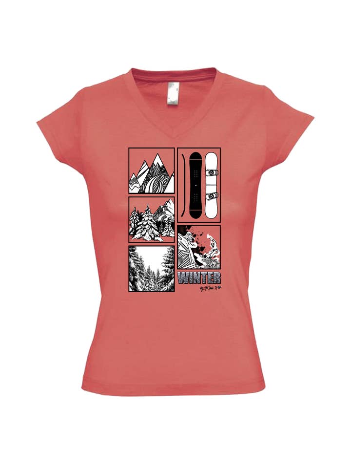 Hot Savoie 74 - Wholesale Screen Printed T-Shirt - Women's - Women's T-shirt - Winter Pelemele10