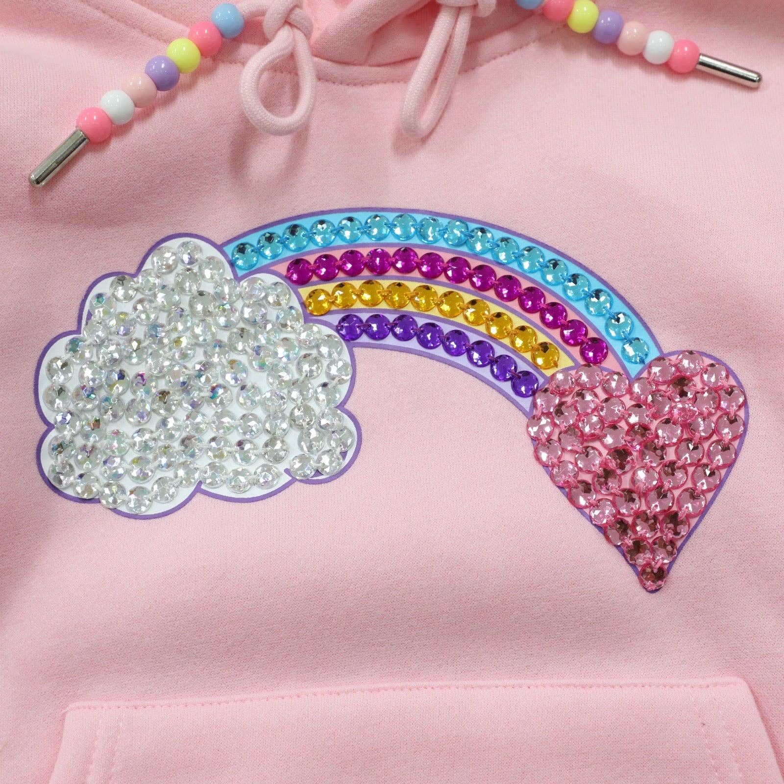 Ellie and Mila - Venta al por mayor Conjunto de camiseta y pantalón - Niños - Sudadera Rainbow Gem con abalorios11