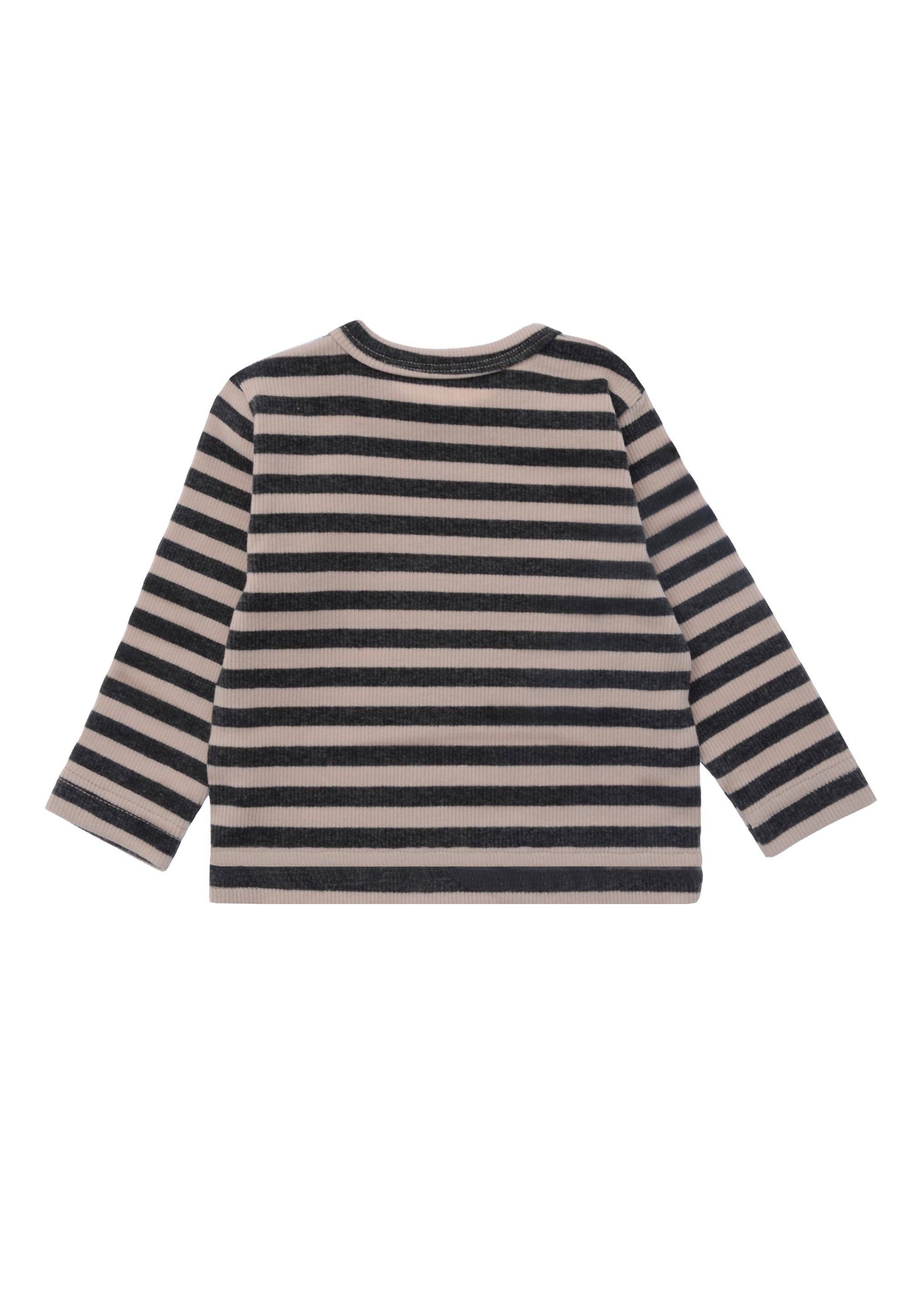 Liliput – Großhandel T-Shirt – Baby – Langarmshirt in grau melange-beige-gestreift2