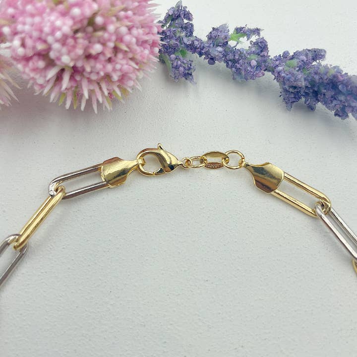 Two Colors Paper Clip Anklet for wholesale by Cherie by Cherie