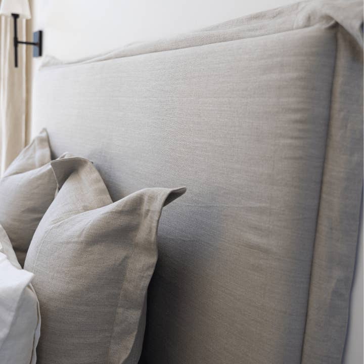 BHD HOME - Wholesale Bedding Pillow - Flax Linen Flange Natural Bedhead1