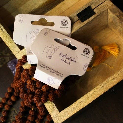 Green Tree - Vendita all'ingrosso Collane a grani - Rudraksha Maala con 108 grani, confezione da 61