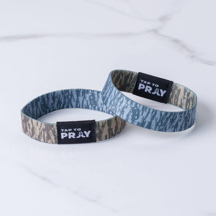 Tap To Pray® Wristband – Tree Bark Camo Brown & Grey for wholesale by Versible