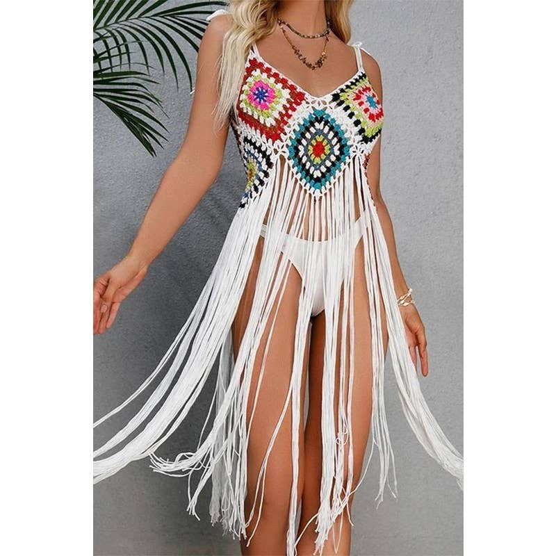 Paperdoll – Engroshandel Strandbadekåbe – Dame – HÆKLET BIKINI Boho Cover Up 9