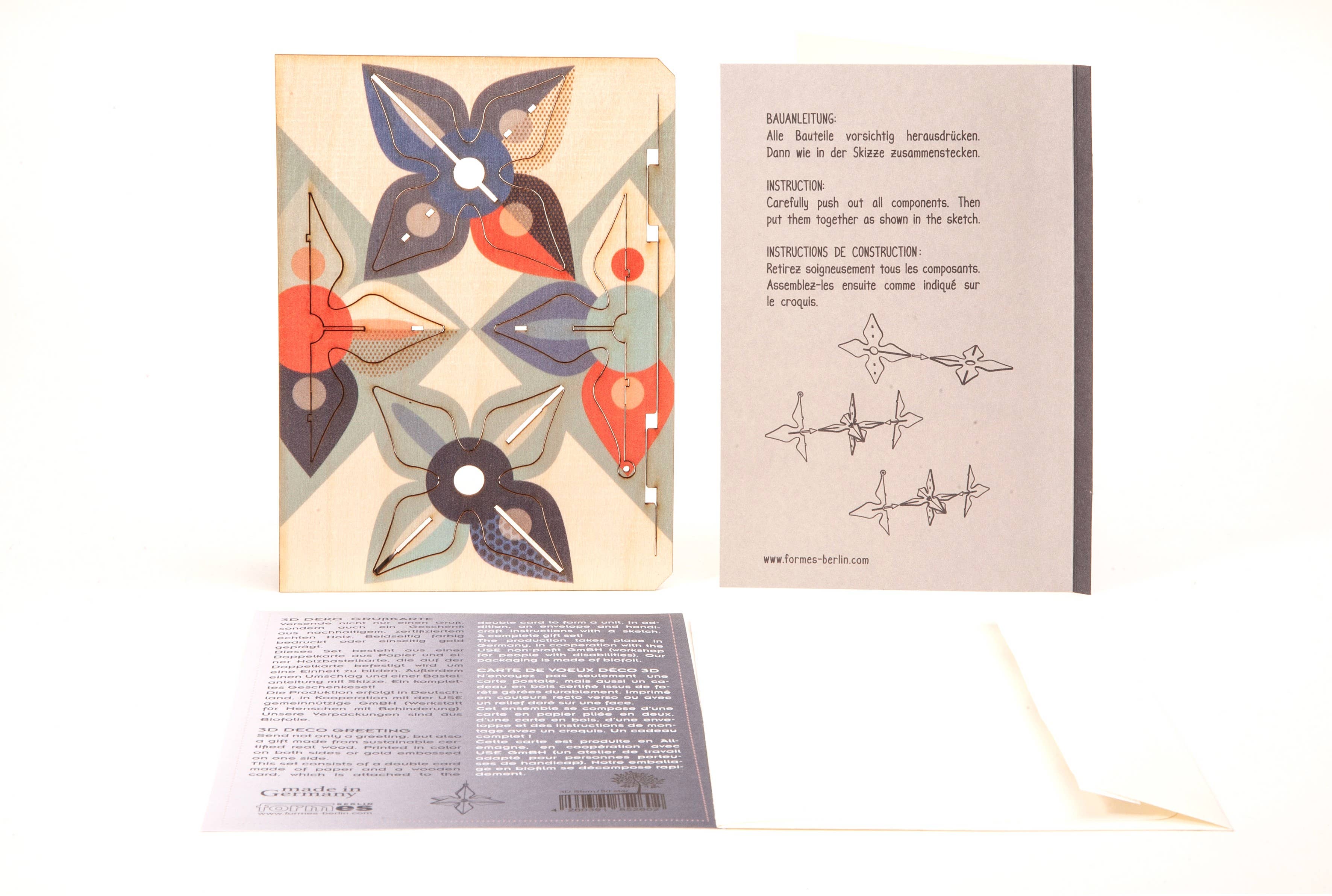 Formes Berlin GbR - Wholesale Christmas Decoration - 3D star 3D deco greeting card2