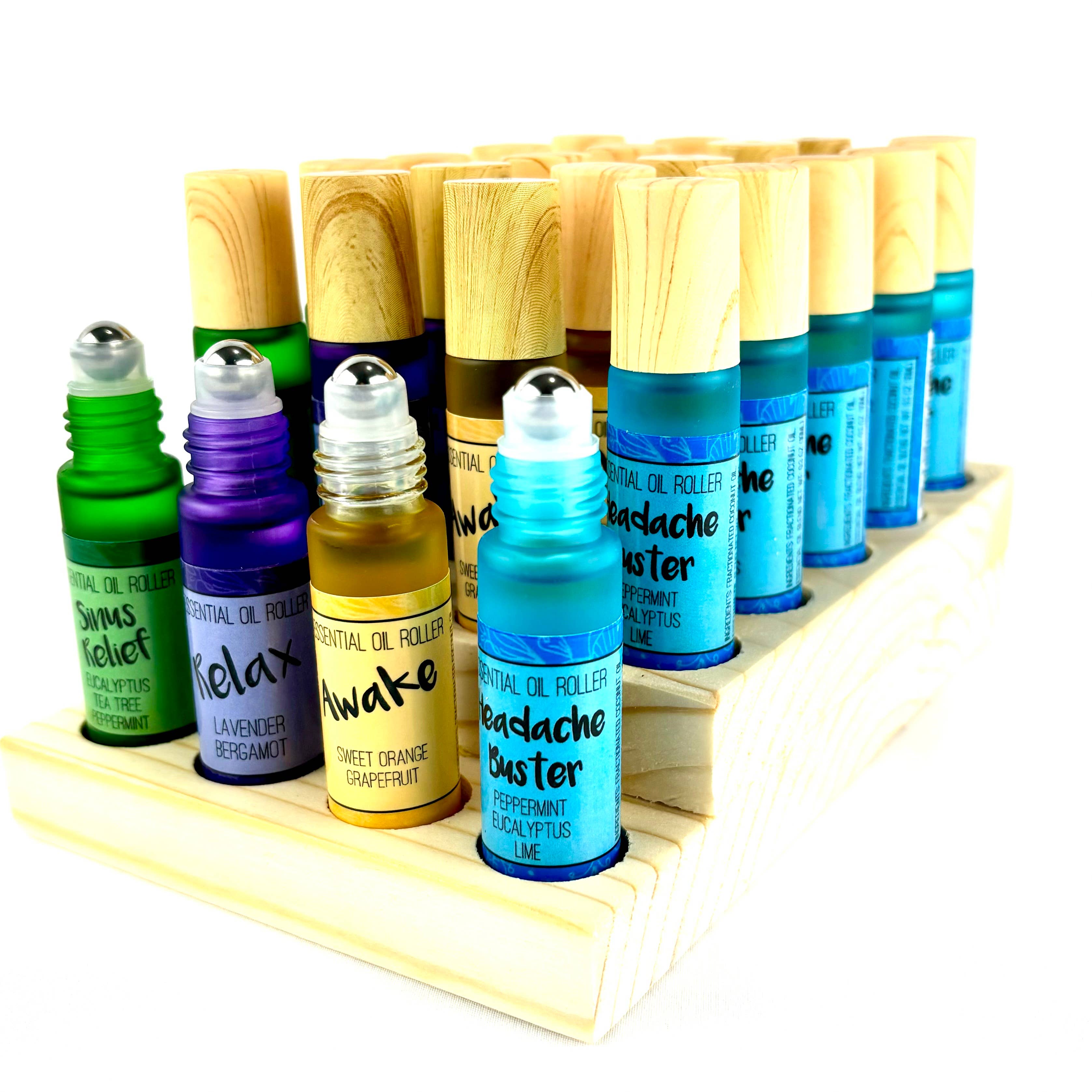 Ani’s Market LLC - Wholesale Essential Oil Roll-On - Natural Aromatherapy Rollers with Wood Display and Testers6