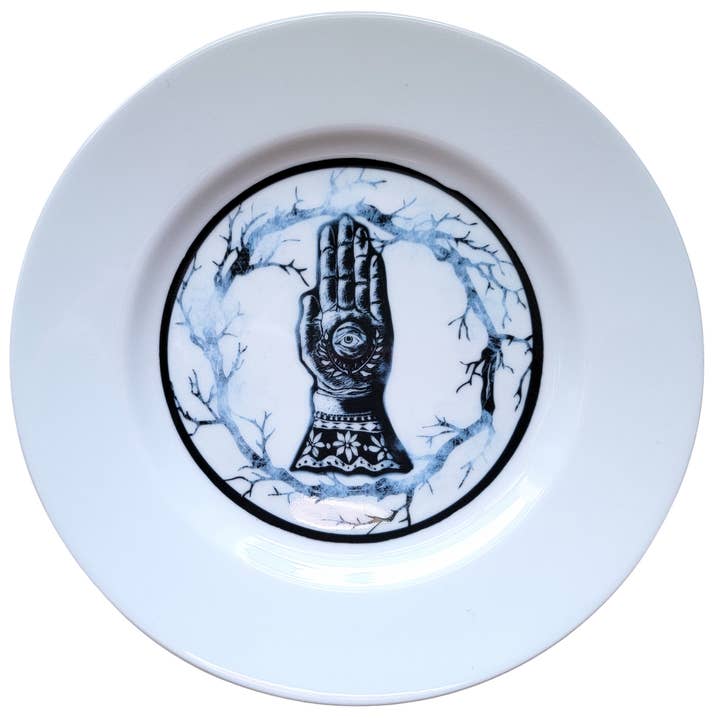 Vågen Hånd | Desserttallerken | Håndemaljeret for engroshandel hos Le Puppet Regime