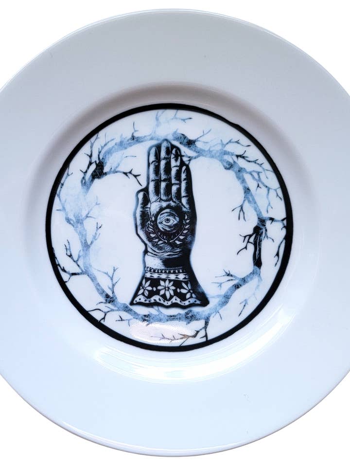 Vågen Hånd | Desserttallerken | Håndemaljeret for engroshandel hos Le Puppet Regime