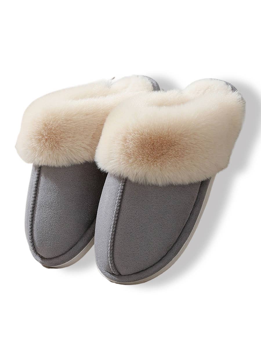 DOUBLJU - Wholesale Slippers - Women's - Winter Faux Fur-lined Home Warm Plush Slippers14