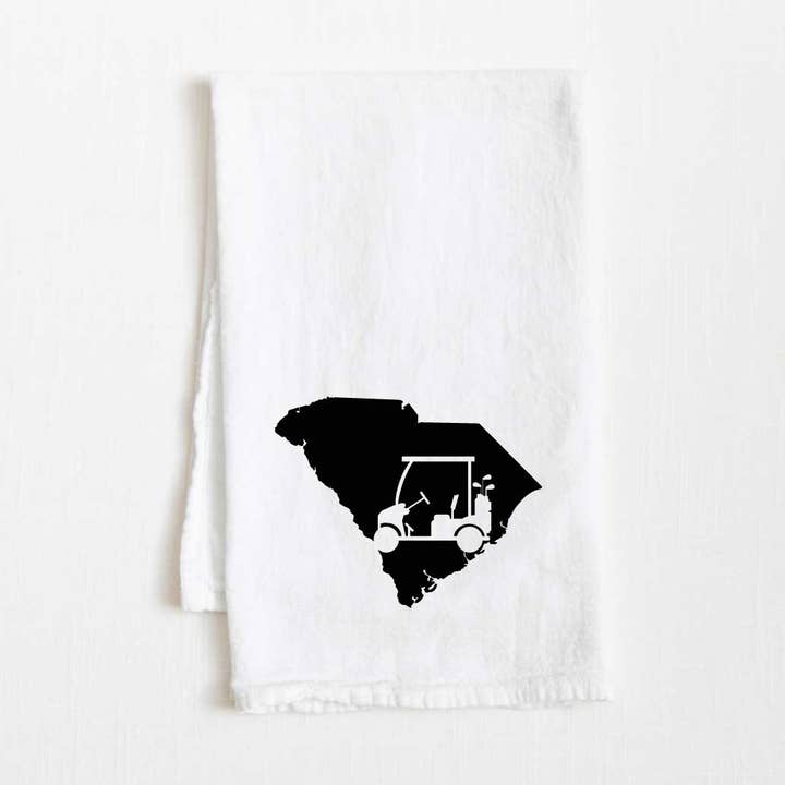 Towel Town - Wholesale Tea Towel - South Carolina Golf Cart State Flour Sack Kitchen Towel - 36” x 32”0