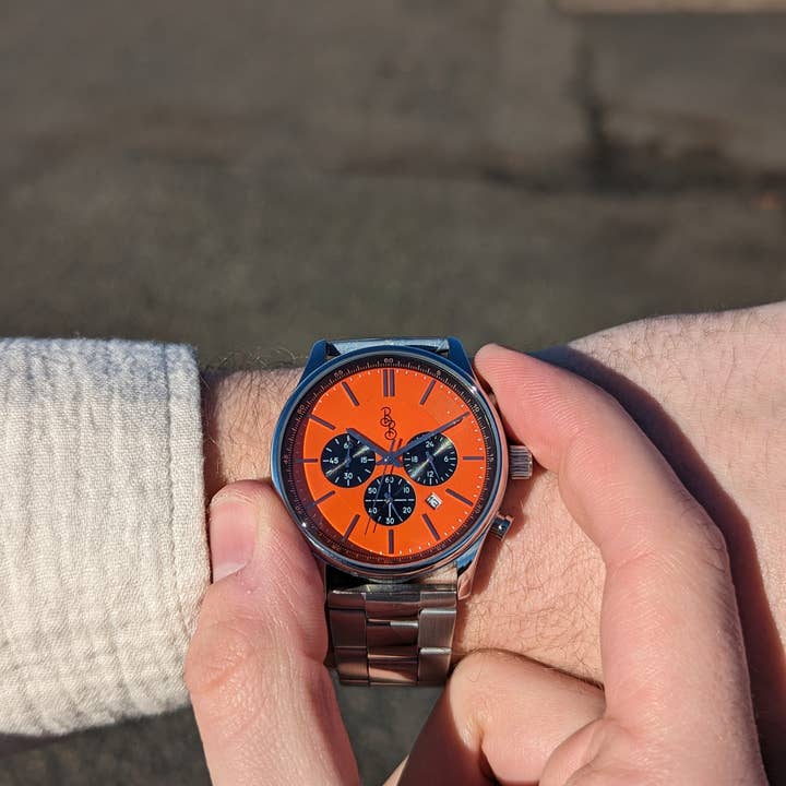 The Beyond Boring Watch Company - Wholesale Wrist Watch - Men's - Orange and Black Chronograph3