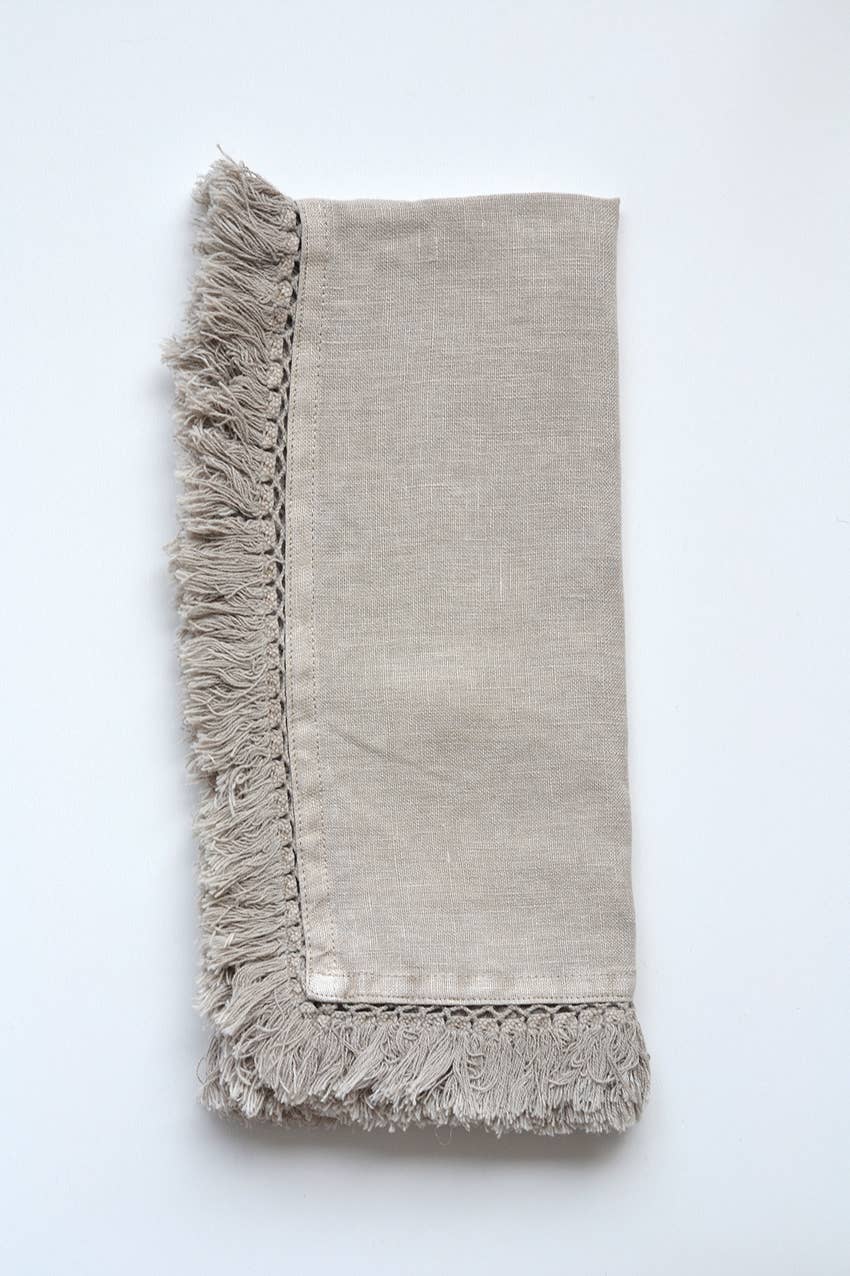 Linen Way Inc. - Wholesale Dinner & Cloth Napkin - Artisan Linen Napkin with Fringed Edges - in 5 colors9