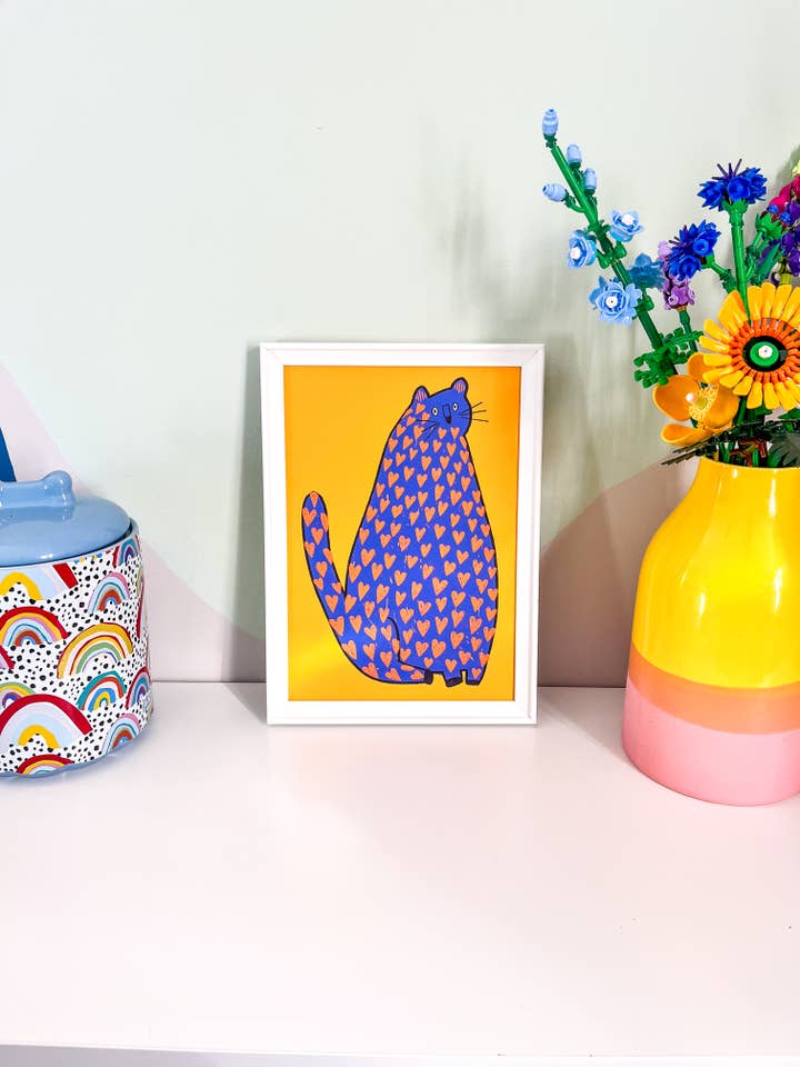 Stampa murale Heart Leopard, arte da parete, blumelishop per la vendita all'ingrosso da parte di Blümeli Shop