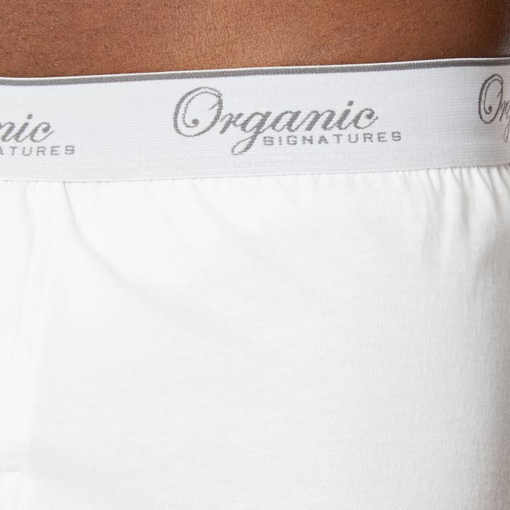 White Knit Boxer Shorts for wholesale by Organic Signatures