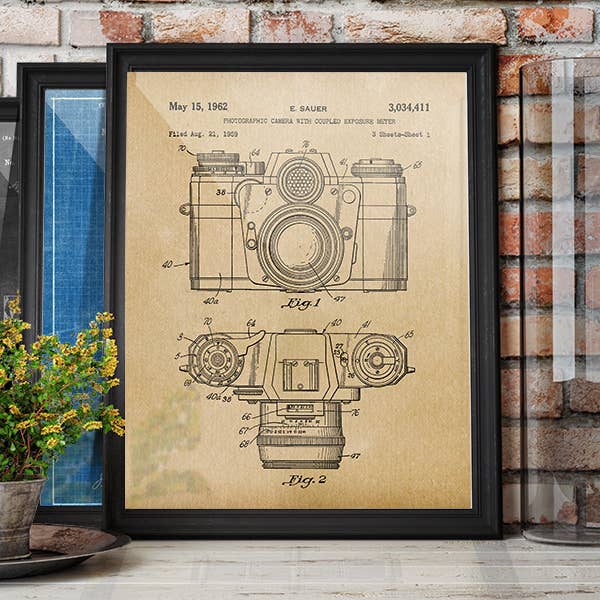 Camera Sauer 1962 - Impression d'art de brevet - Photographie pour la vente par Fresh Prints of CT