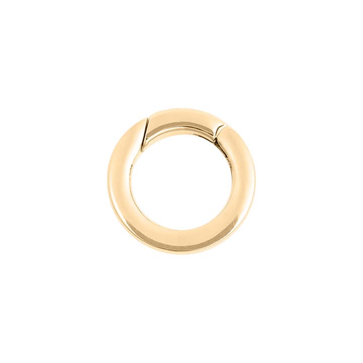 WJW - Wholesale Clasp - 18K Gold PVD Stainless Steel Circle Carabiner Charm Clasp