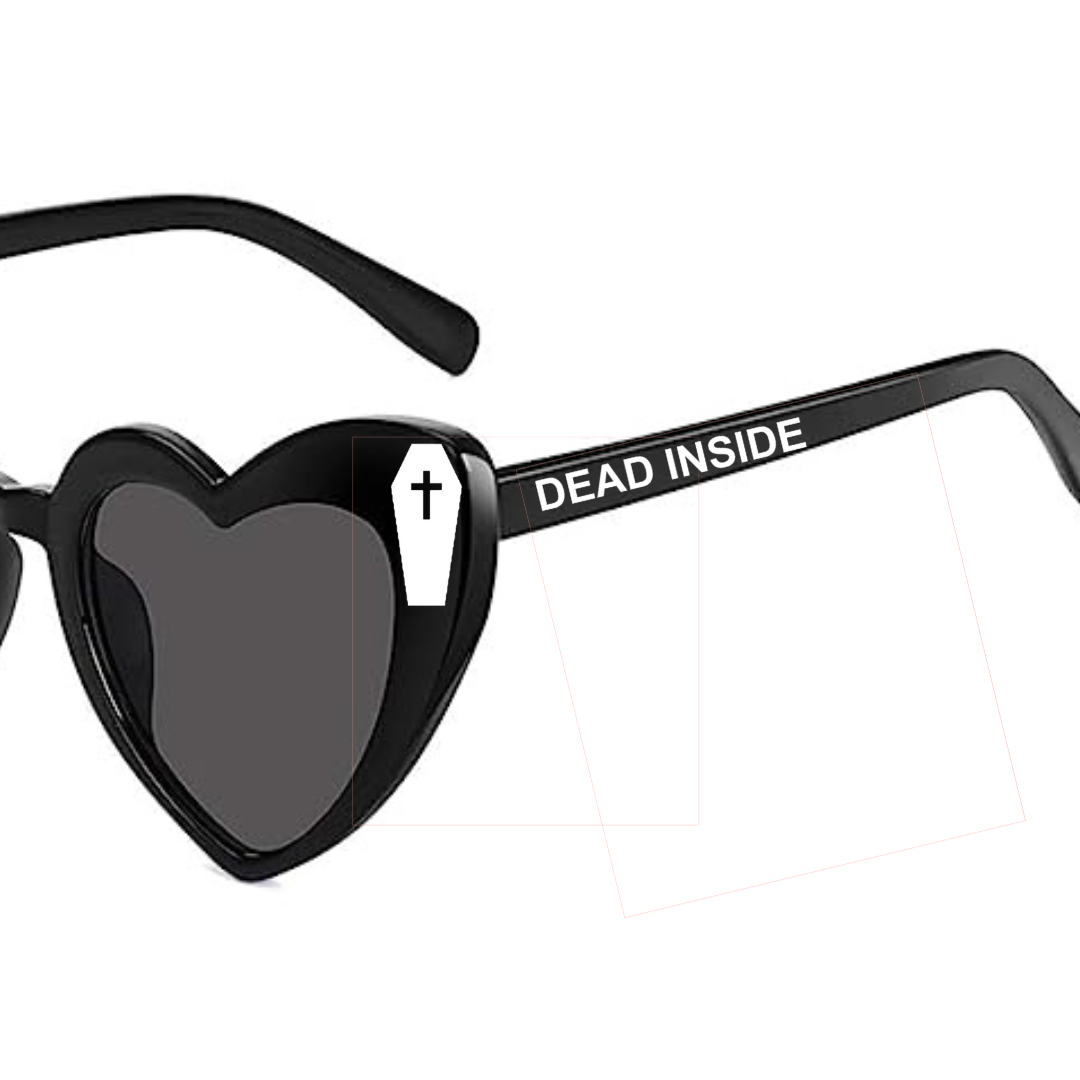 Wickedly Divine Shop - Wholesale Sunglasses - Women's - Retro Witchy Goth Heart-Shaped Sunglasses, Moons5