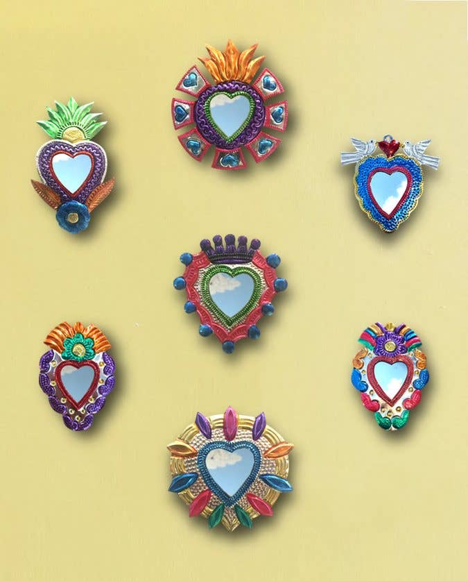 Tienda Esquipulas distribution - Wholesale Wall Accent - Ex-voto heart mirror - 14cm1