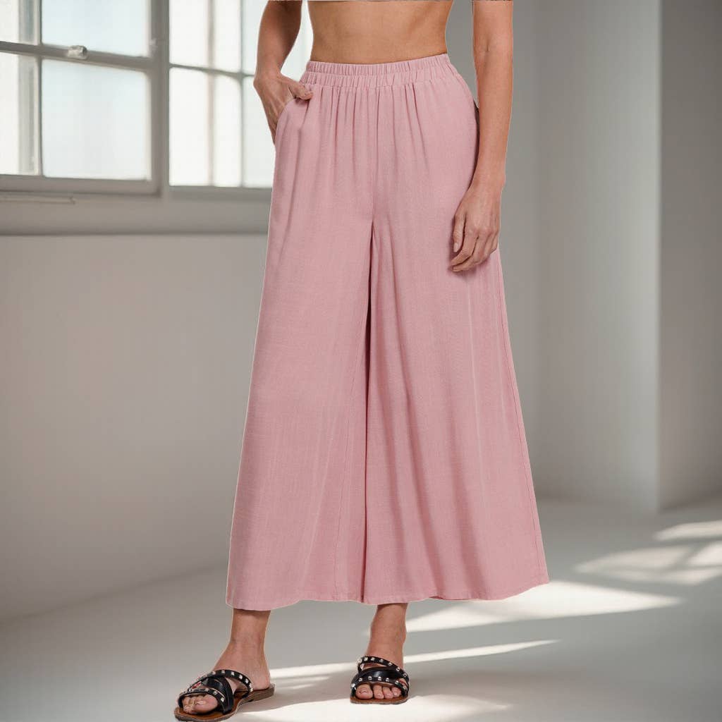 42POPS – Calças - Mulher por atacado – Calças Largas com Cintura Elástica e Bolsos11