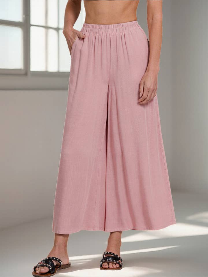 42POPS – Calças - Mulher por atacado – Calças Largas com Cintura Elástica e Bolsos11