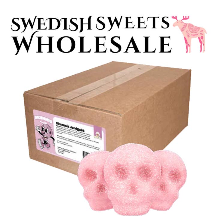 Bonbons suédois - Skummis Crânes mousseux à la fraise 2 kg pour la vente par Swedish Sweets Wholesale LLC - Swedish Candy