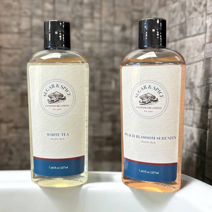 Handcrafted Bubble Bath for wholesale by Sugar and Spice Custom Creations